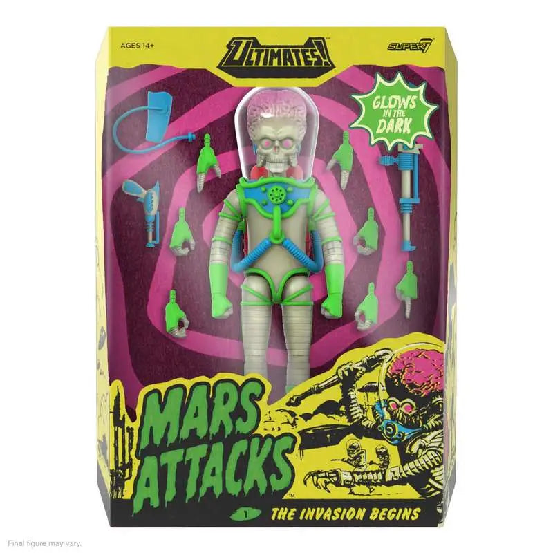 Super7 Mars Attacks Ultimates! Wave 02 Martian Invasion Begins Glow in the Dark Action Figure 15 cm