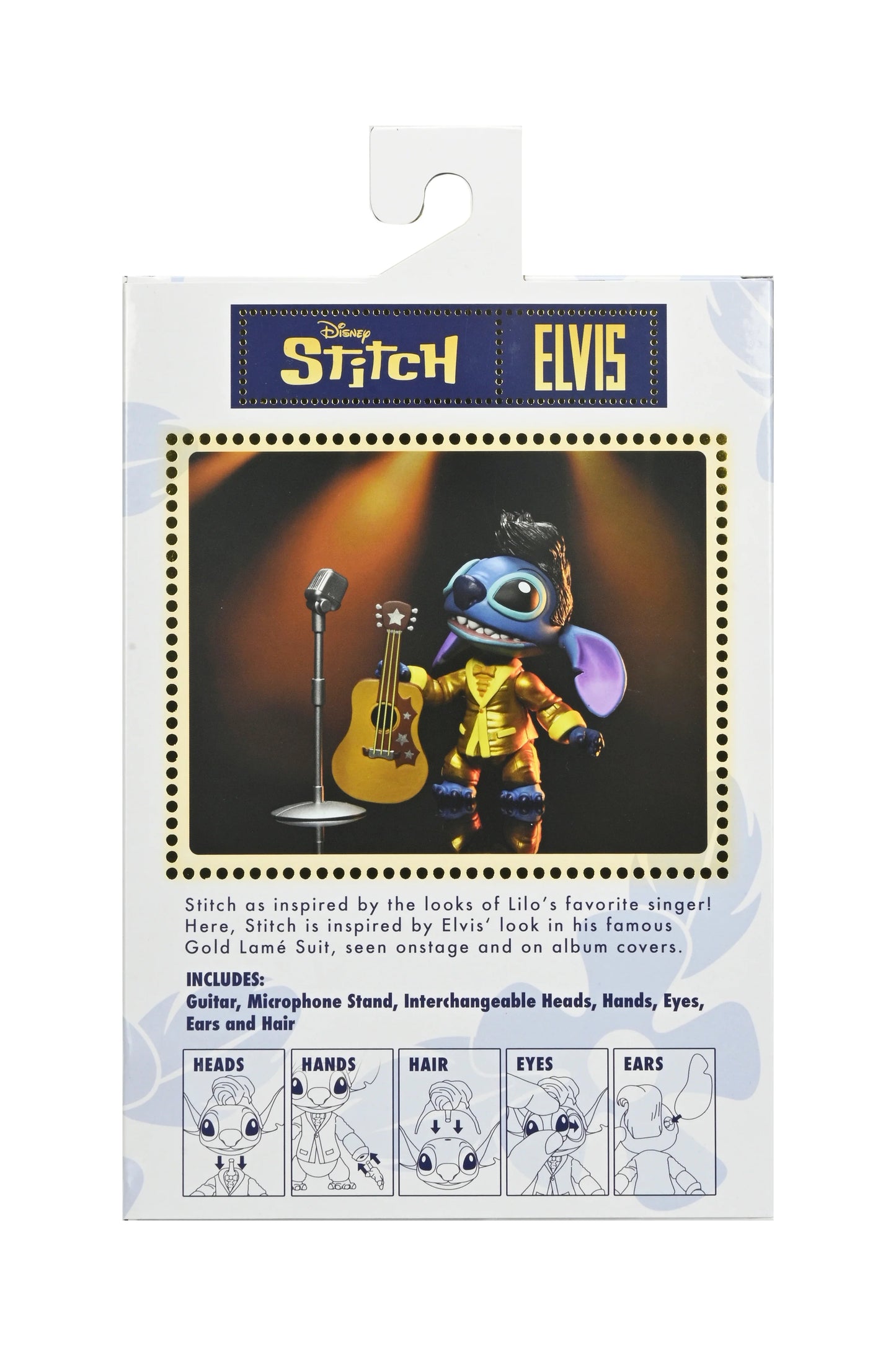 NECA Lilo & Stitch Ultimate Gold Suit Elvis Stitch Action Figure 18 cm