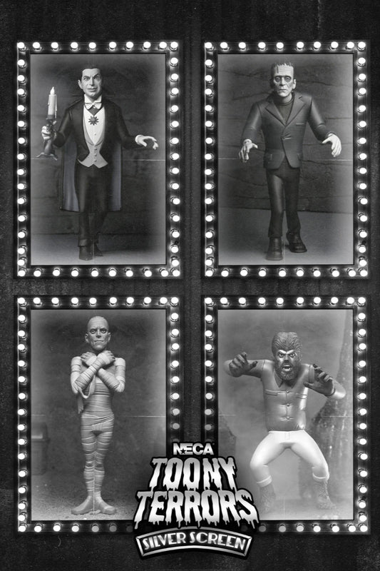 NECA Universal Monsters Toony Terrors Silver Screen Edition Set of 4 Figures