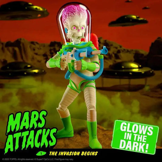 Super7 Mars Attacks Ultimates! Wave 02 Martian Invasion Begins Glow in the Dark Action Figure 15 cm