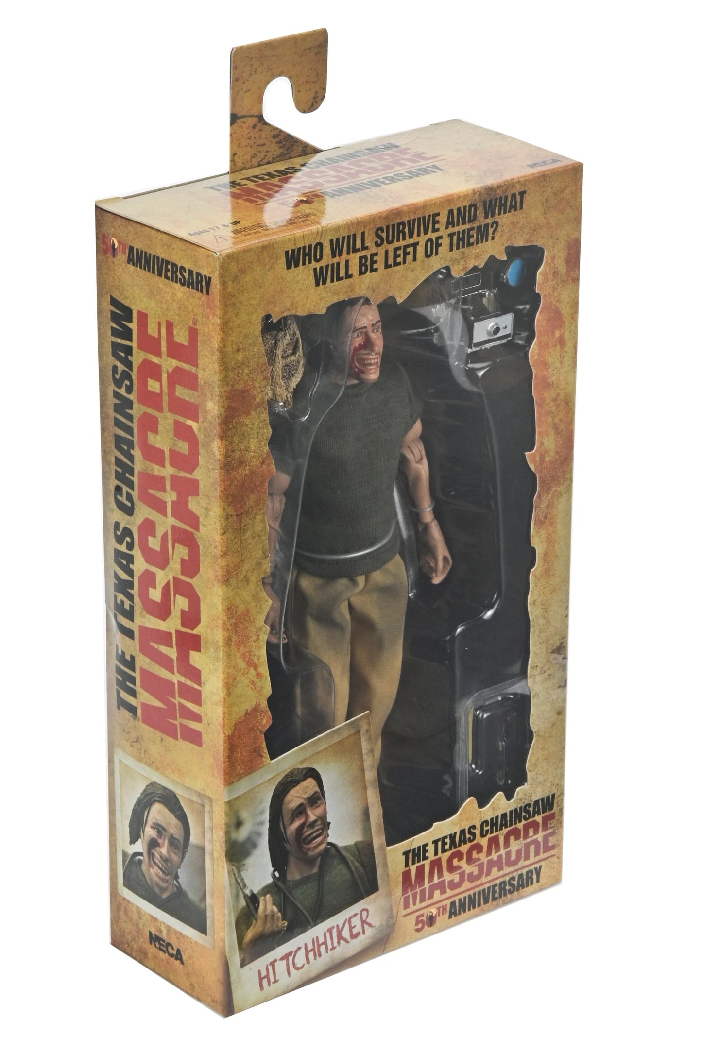 NECA Texas Chainsaw Massacre 50th Anniversary Hitchhiker Clothed Action Figure 20 cm