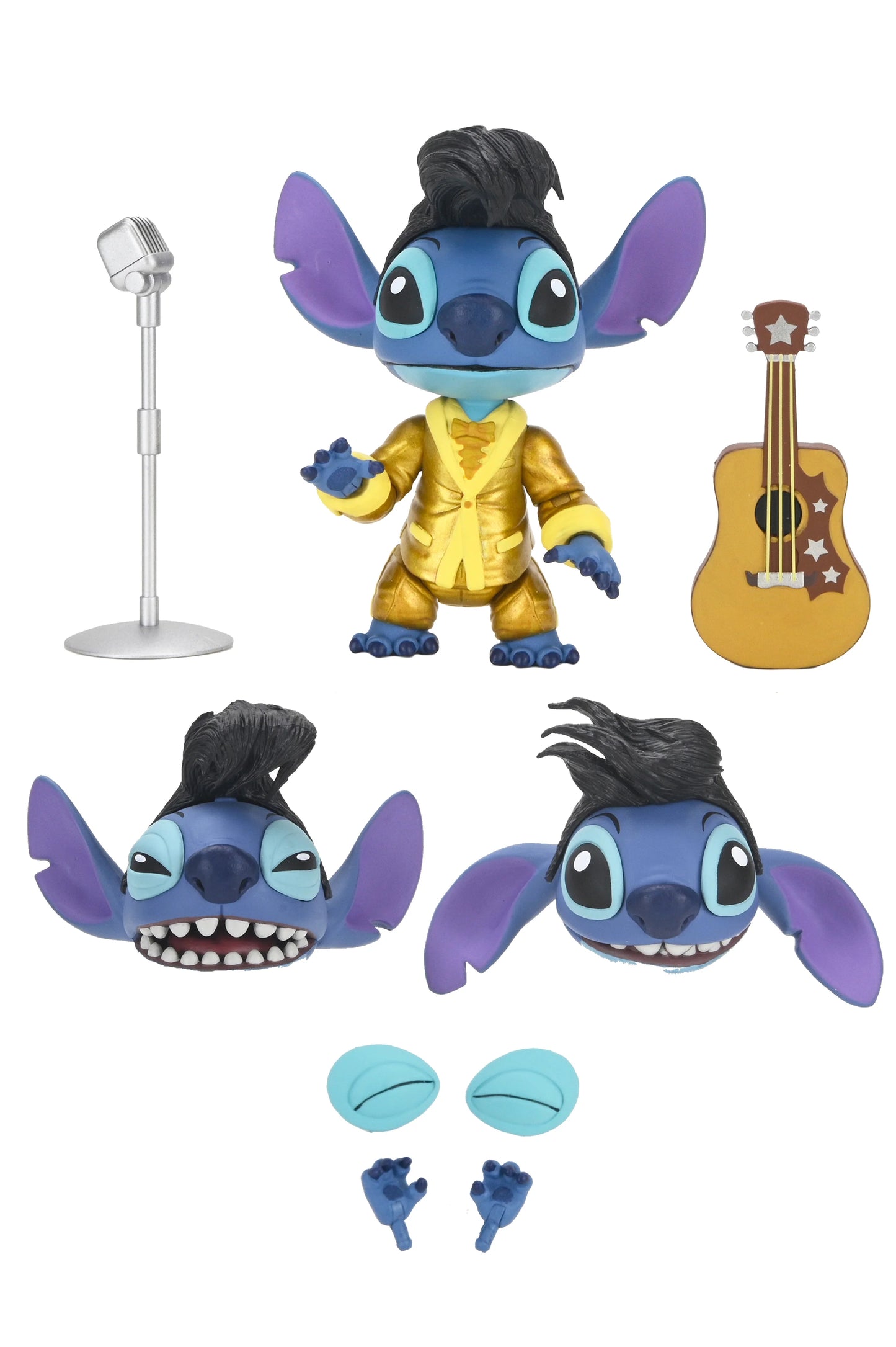 NECA Lilo & Stitch Ultimate Gold Suit Elvis Stitch Action Figure 18 cm