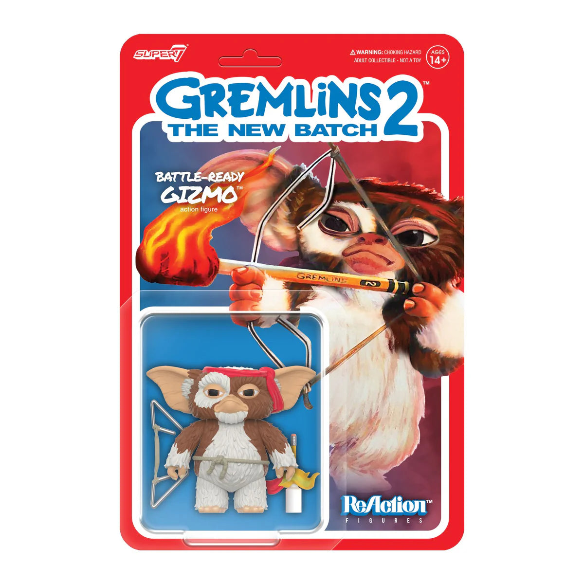 Super7 Gremlins ReAction Gizmo Battle Ready & Mohawk Character Card Figures Set