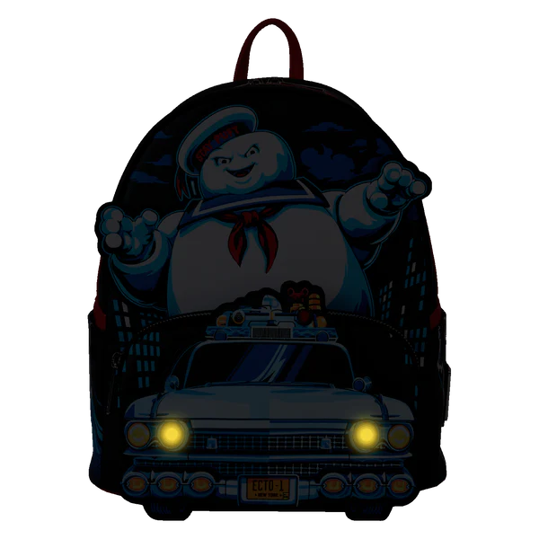 Zaino Loungefly Ghostbusters Stay Puft ed Ecto-1 vista posteriore