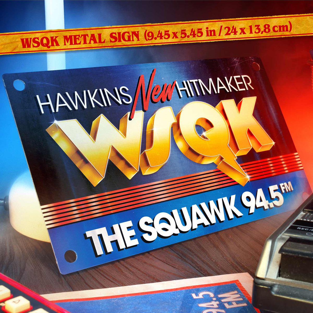 Stranger Things WSQK Hawkins Hitmaker Kit – targa in metallo
